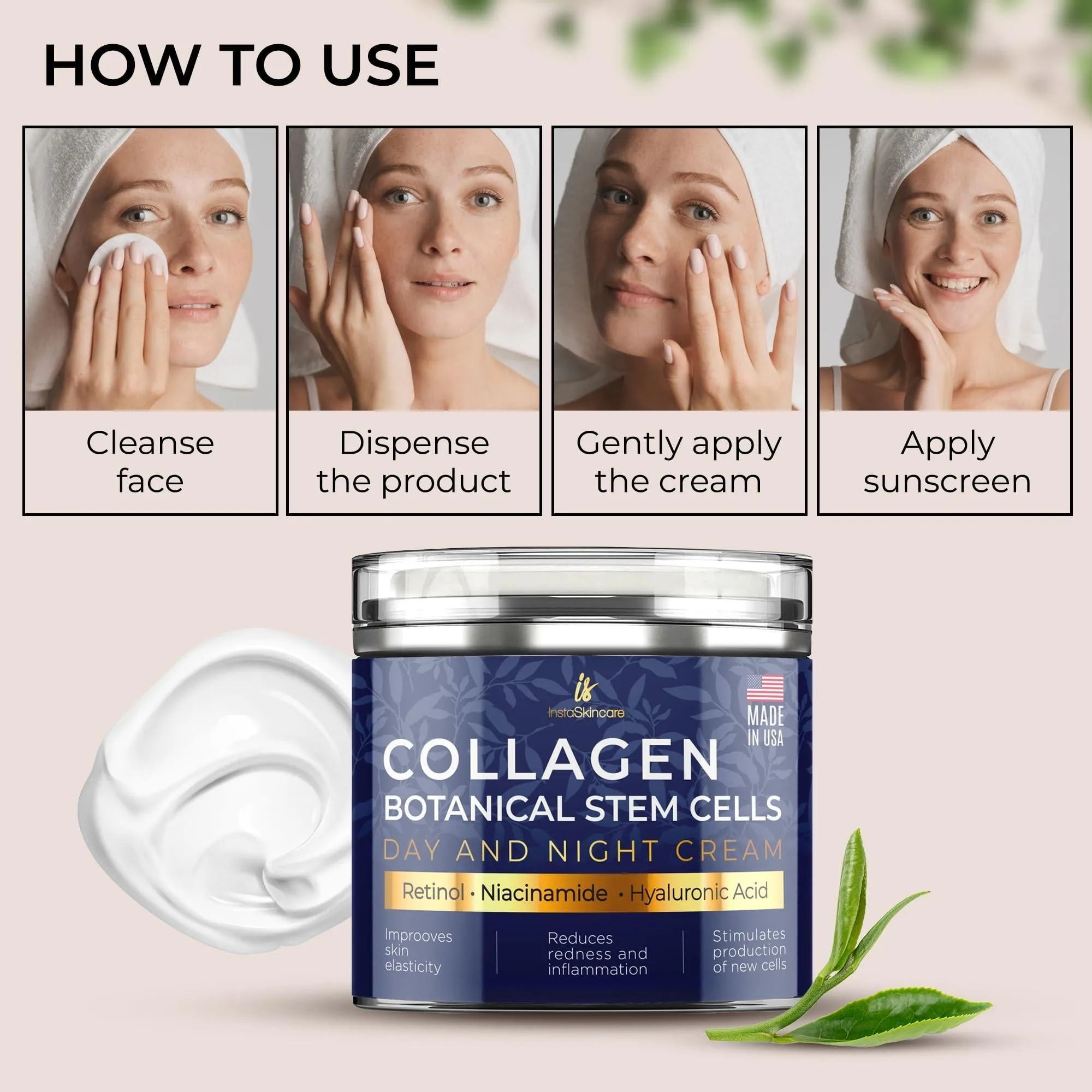 Advanced Collagen Retinol Stem Cell Cream for Skin | Day & Night Face