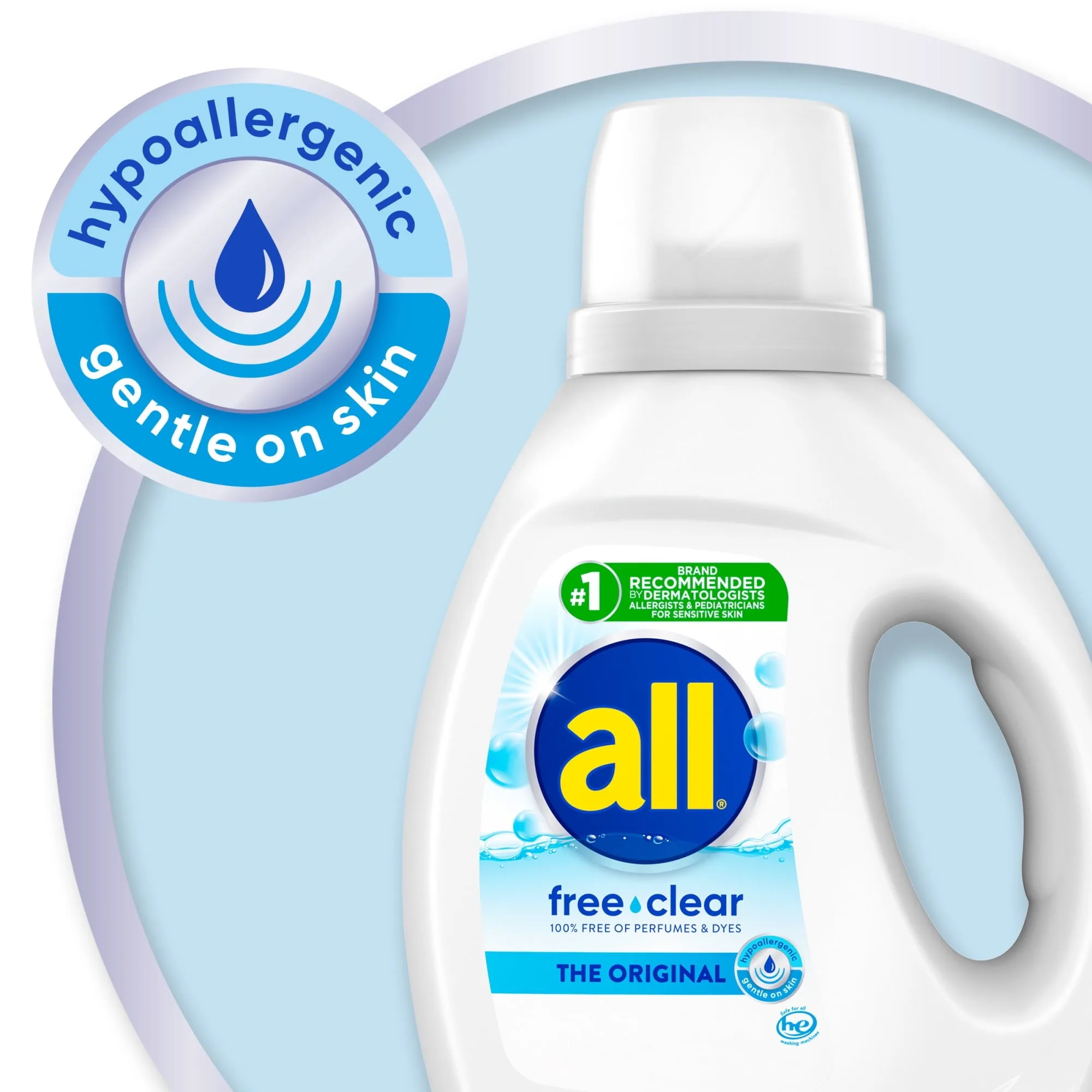 all Liquid Laundry Detergent, Free Clear for Sensitive Skin, 36 Fluid Ounces, 24 Loads