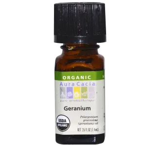 AURA CACIA - Organic Essential Oil Geranium - 0.25 fl. oz. (7.4 ml)