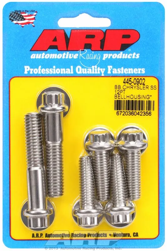 Bellhousing Bolt Kit, 12-Point S/S AR445-0902