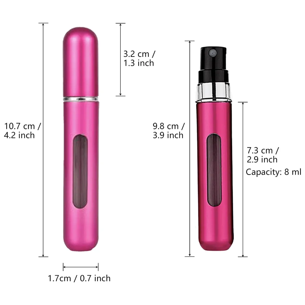 Berry Pink 8ml Mini Refillable Perfume Spray Bottle