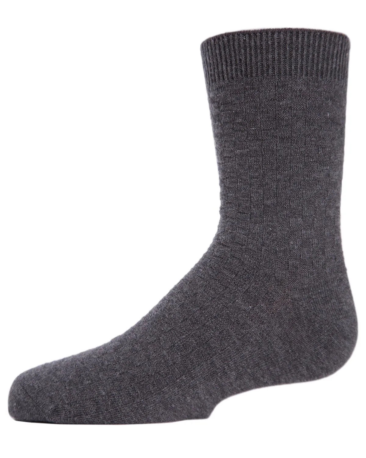 Boys' Basket Weave Mercerized Cotton Crew Socks