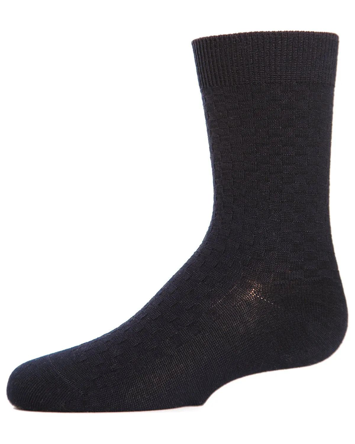 Boys' Basket Weave Mercerized Cotton Crew Socks