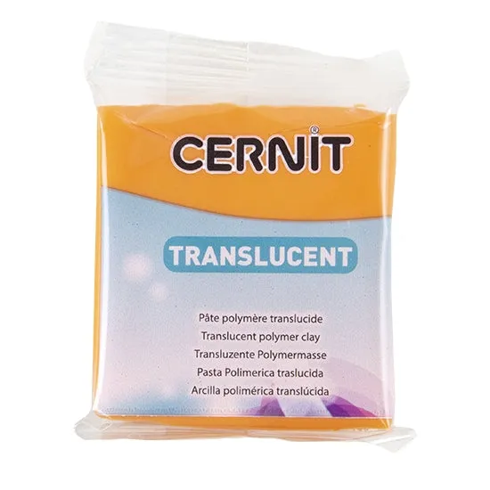 Cernit Translucent Polymer Clay - Orange 2oz (56g) block