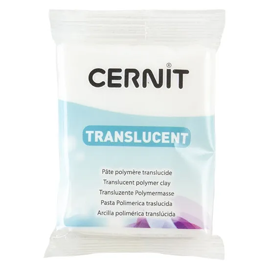 Cernit Translucent Polymer Clay - Translucent White 2oz (56g) block