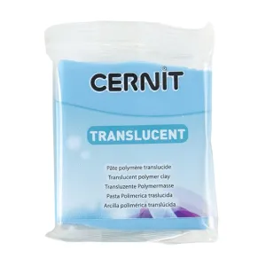 Cernit Translucent Polymer Clay - Turquoise Blue 2oz (56g) block