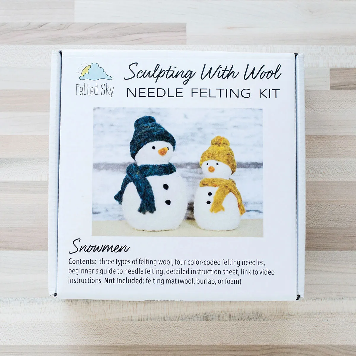 Felted Sky Sculpting With Wool Needle Felting Kits - Snowmen