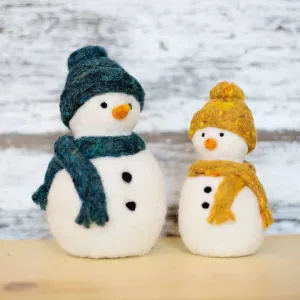 Felted Sky Sculpting With Wool Needle Felting Kits - Snowmen