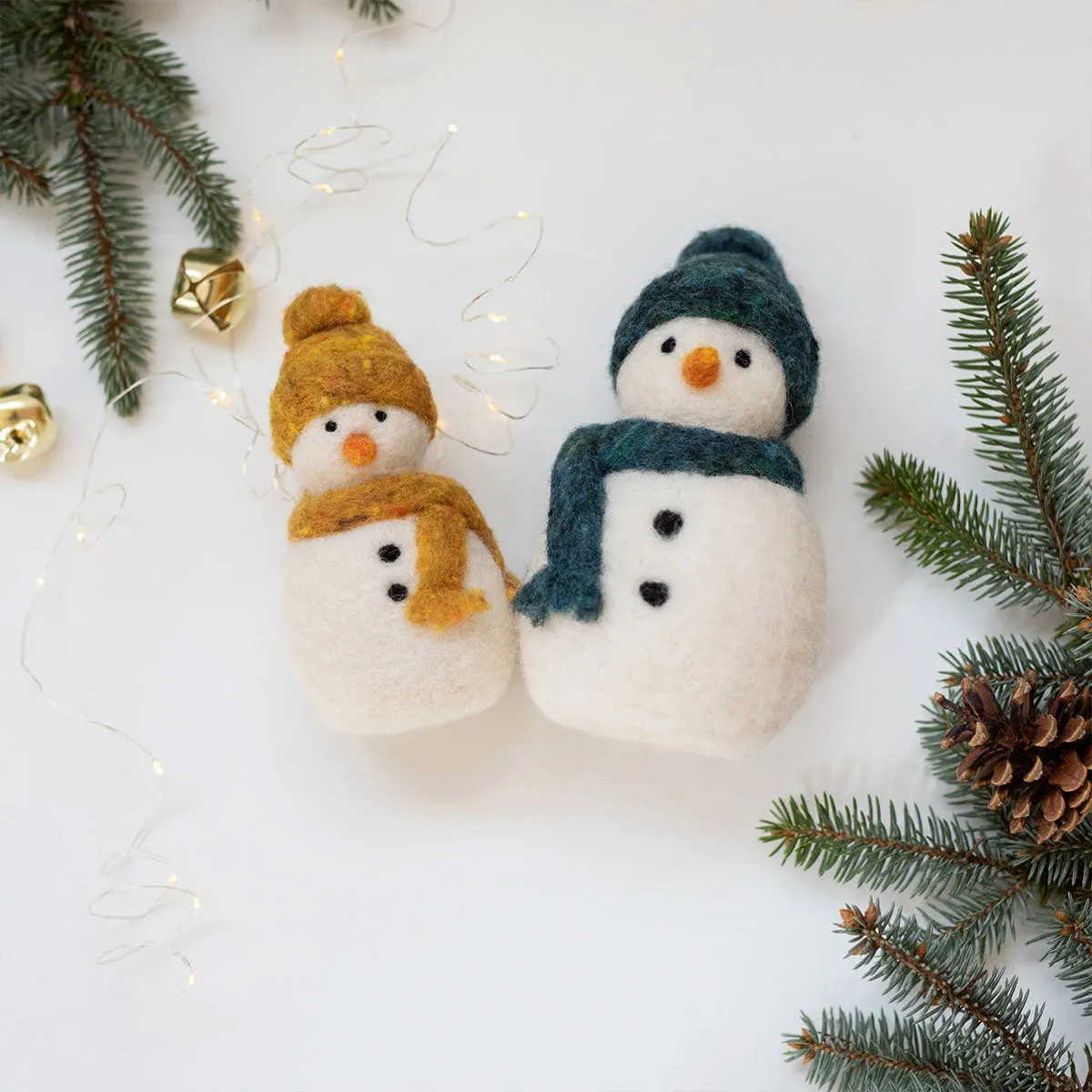 Felted Sky Sculpting With Wool Needle Felting Kits - Snowmen