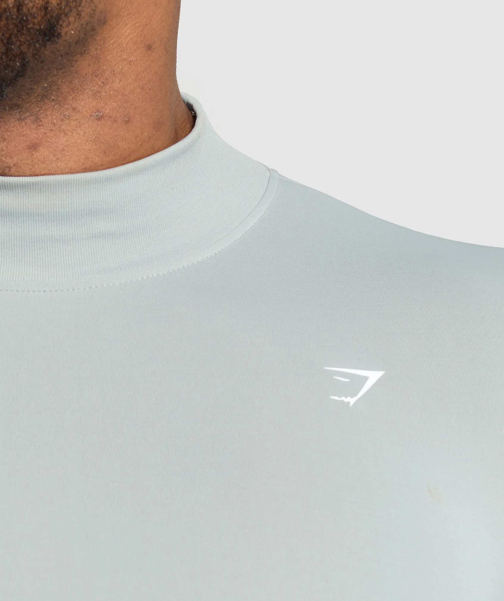 Gymshark Everyday Seamless Mock Long Sleeve T-Shirt - Silver Grey