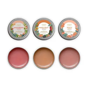 Lip Balms Combo- Natural Strawberry, Mix Fruit & Peach Lip Balms, 7gms Each