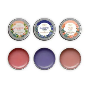 Lip BalmsCombo- Natural Strawberry, Blueberry & Peach Lip Balms, 7gms Each