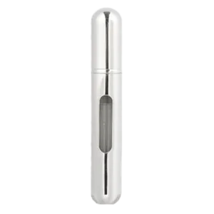 Metallic Silver 8ml Mini Refillable Perfume Spray Bottle