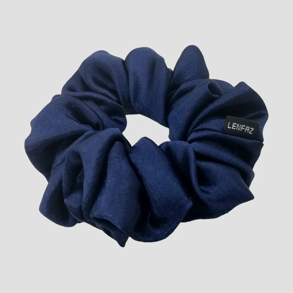 Midnight Blue Satin Silk Scrunchie - Sage Green Mini Perfume Spray Btl.