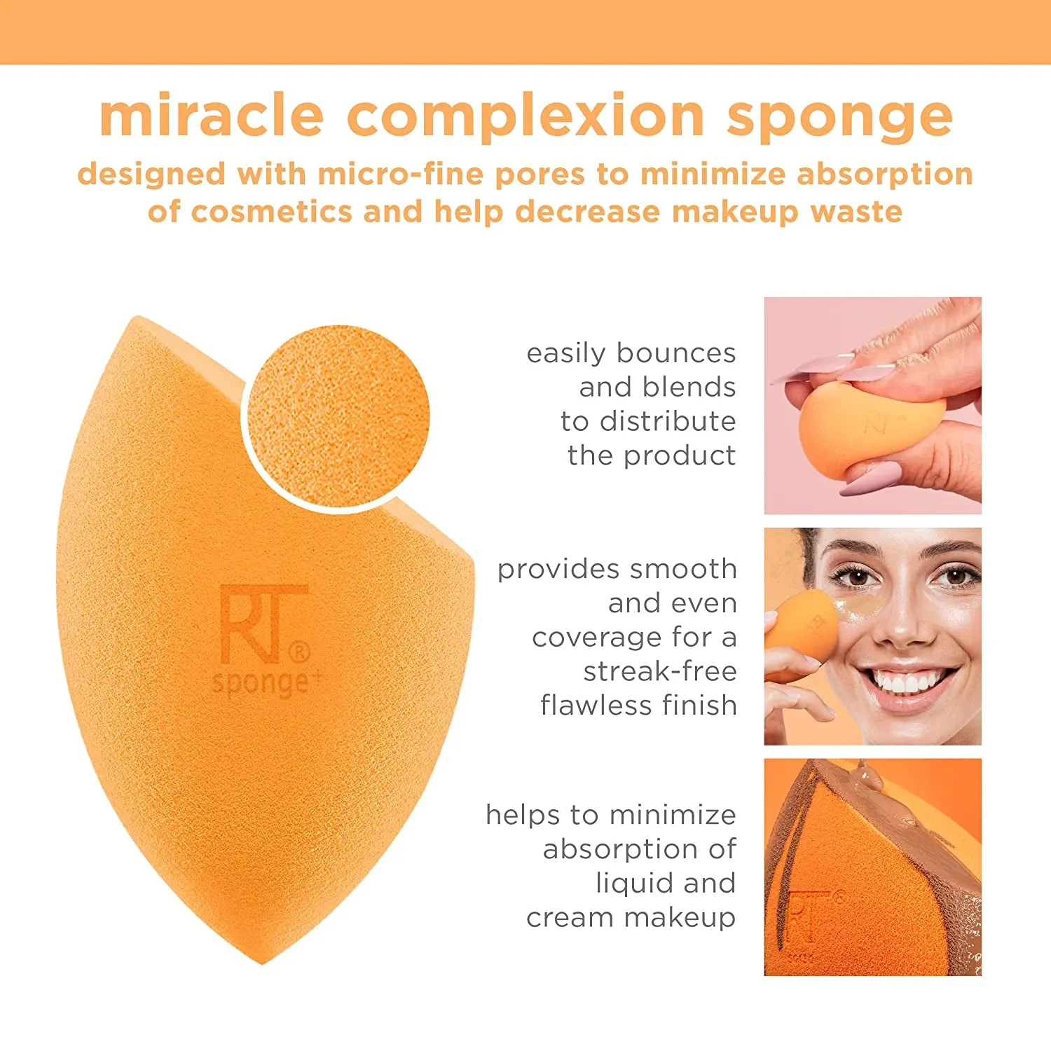 Miracle Beauty Sponge for Makeup Blending & Foundation Application, Latex Free, 2 Count