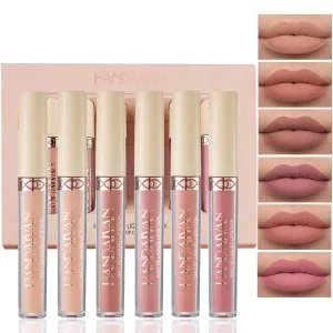 Nude Matte Liquid Lipstick Set - 6 Waterproof, Long-Lasting Shades for Effortless Glamour