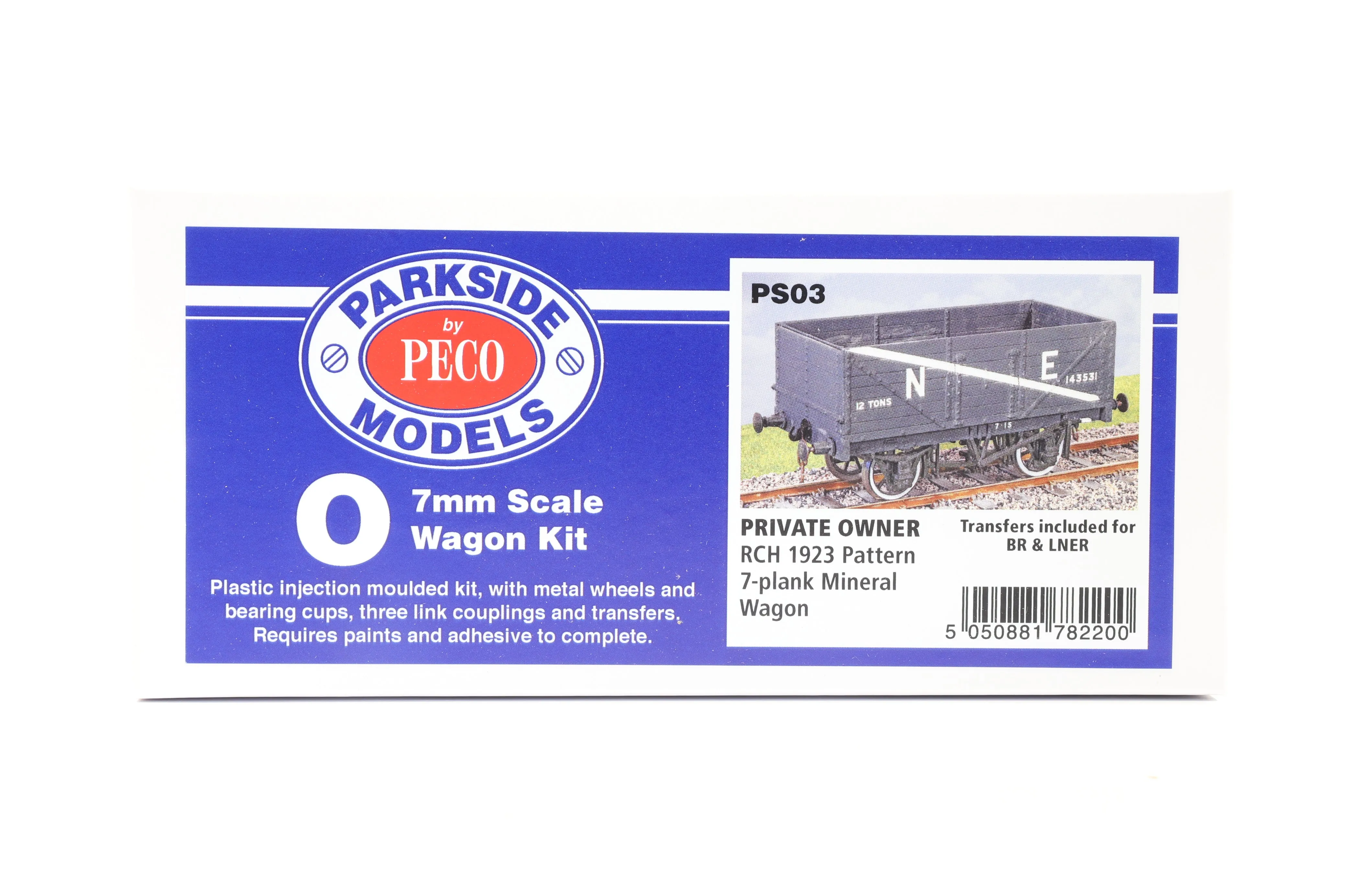 Parkside Dundas O Gauge PS03 Private Owner RCH 1923 Pattern 7-Plank Mineral Wagon Kit w/Wheels