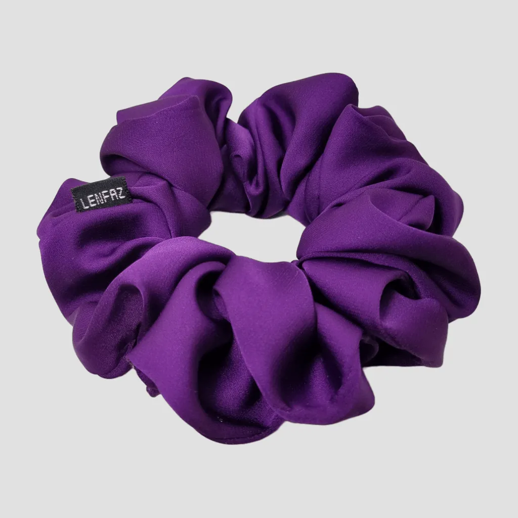 Plum Purple Matte Silk Scrunchie - Royal Blue Mini Perfume Spray Btl.