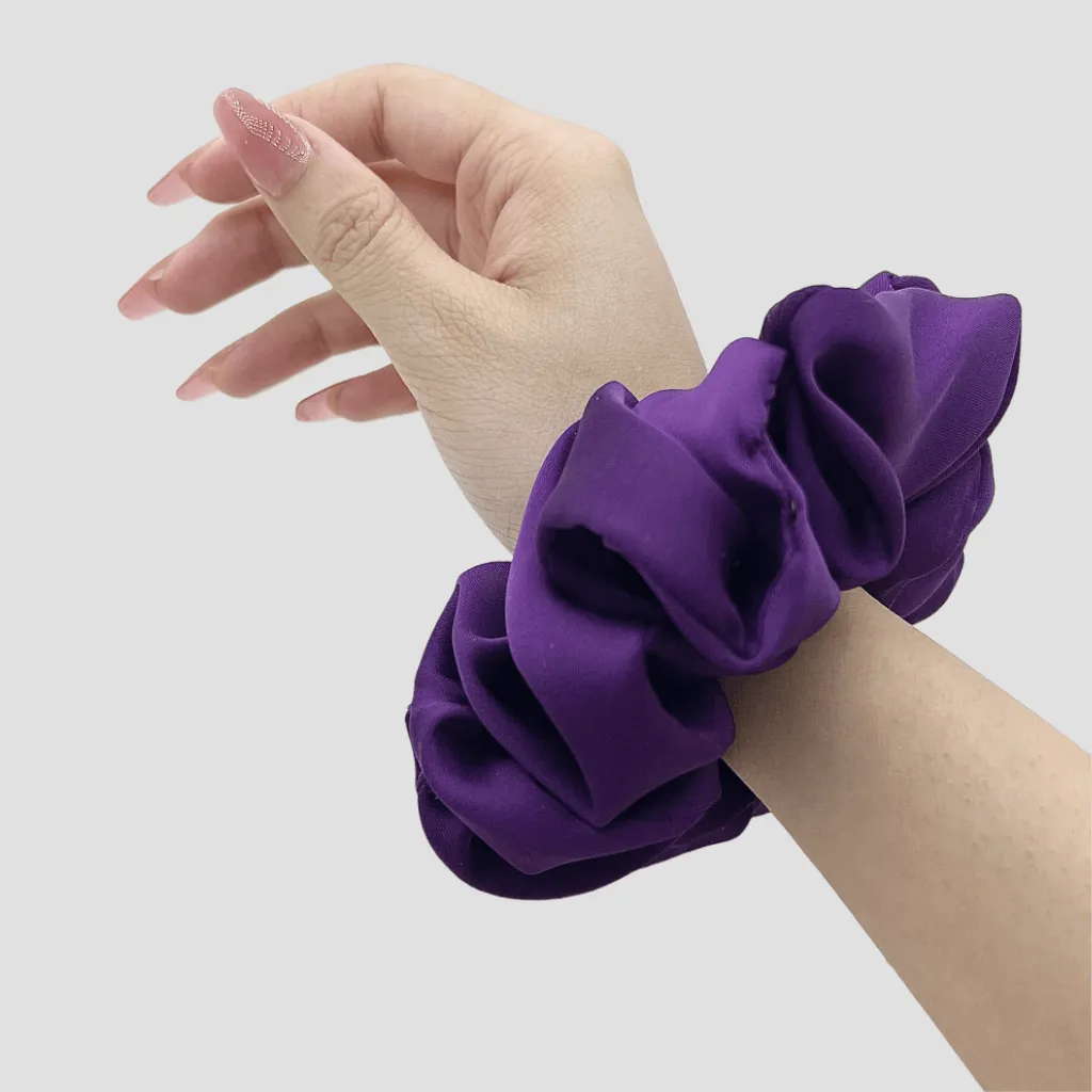 Plum Purple Matte Silk Scrunchie - Royal Blue Mini Perfume Spray Btl.