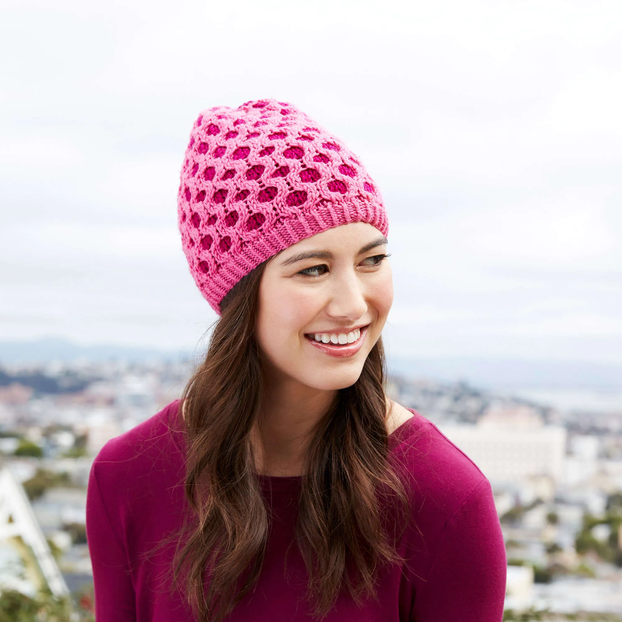 Red Heart Knit Capriciously Chic Hat