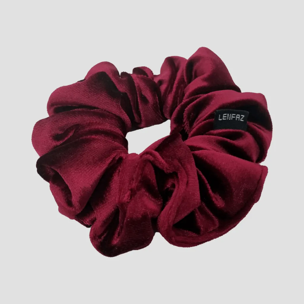 Scarlet Red Satin Silk Scrunchie - Berry Pink Mini Perfume Spray Btl.