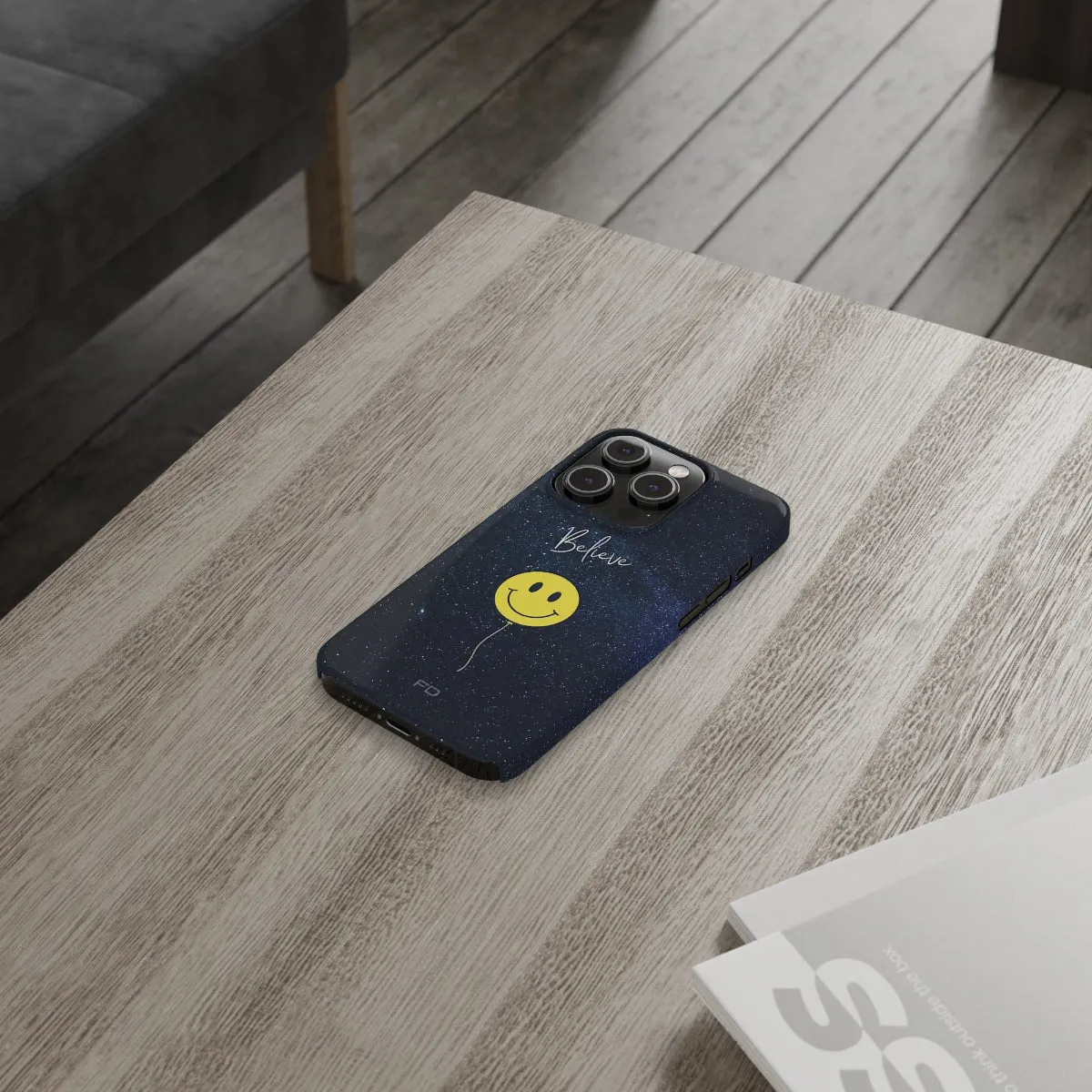 Smiley Face in Space Believe Slim Case for iPhone