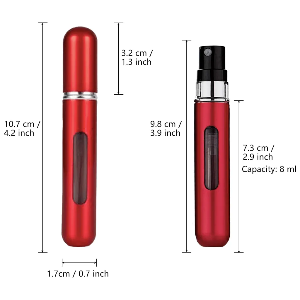 So Red 8ml Mini Refillable Perfume Spray Bottle