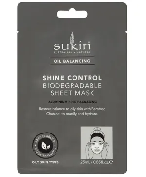 Sukin  Oil Balancing Shine Control Biodegradable Sheet Mask