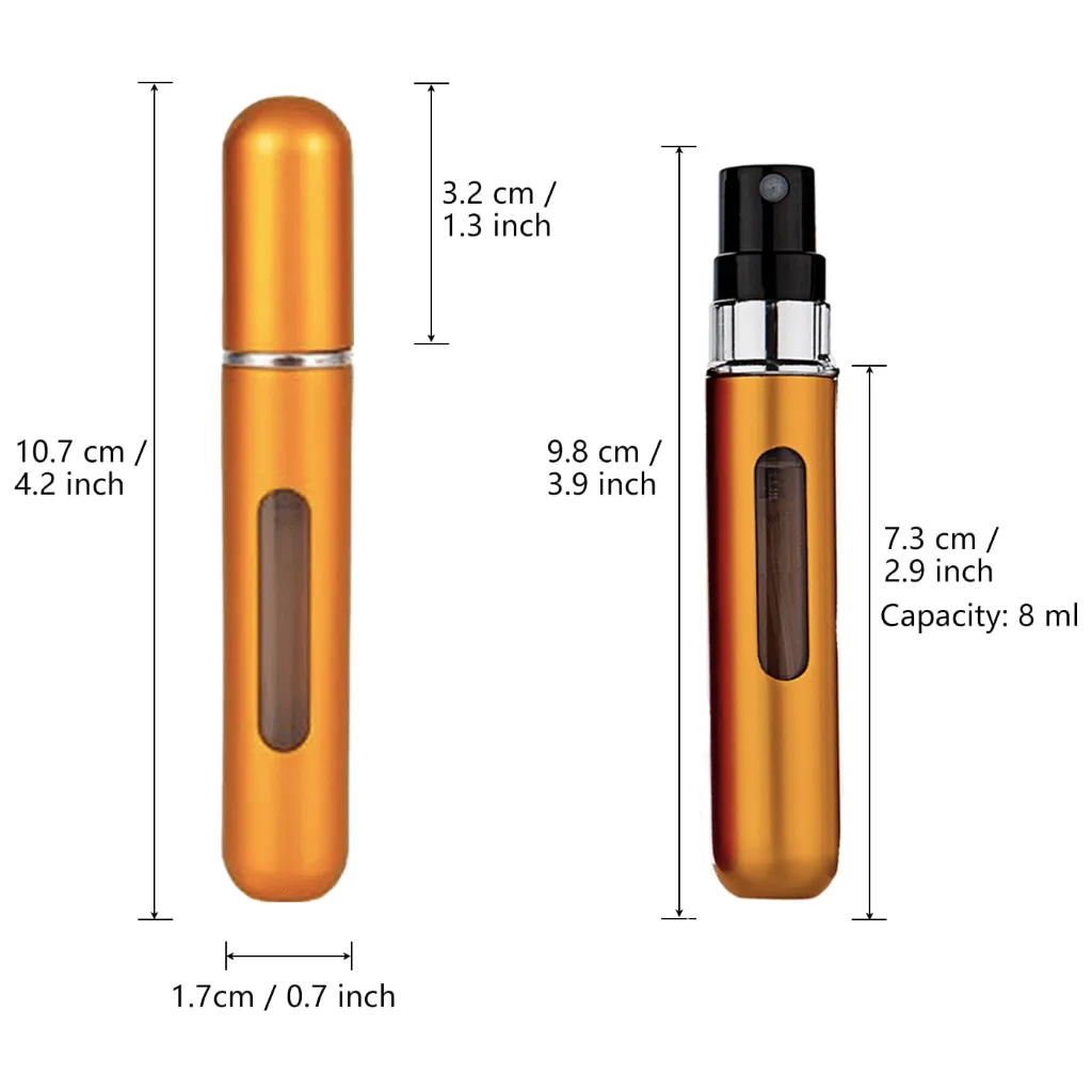 Sunset Yellow 8ml Mini Refillable Perfume Spray Bottle