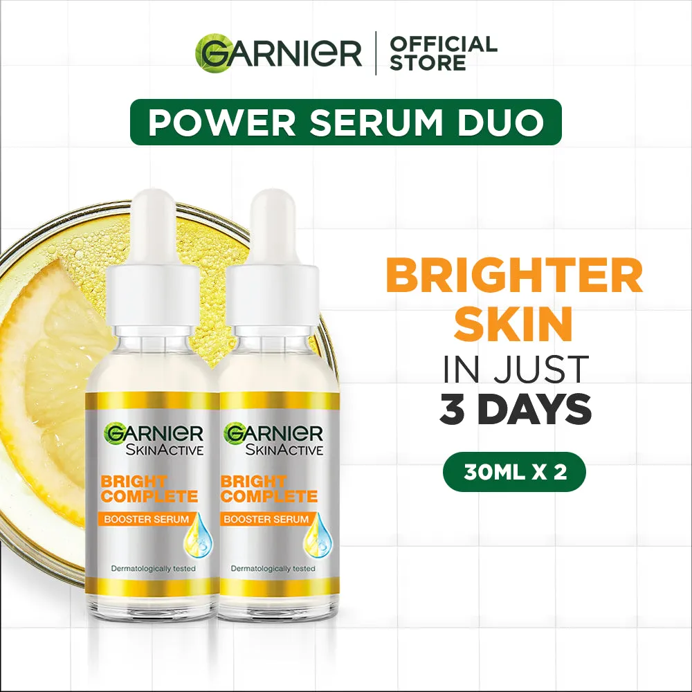 Twin Pack Garnier Bright Complete Vitamin C Booster Serum - 30ml