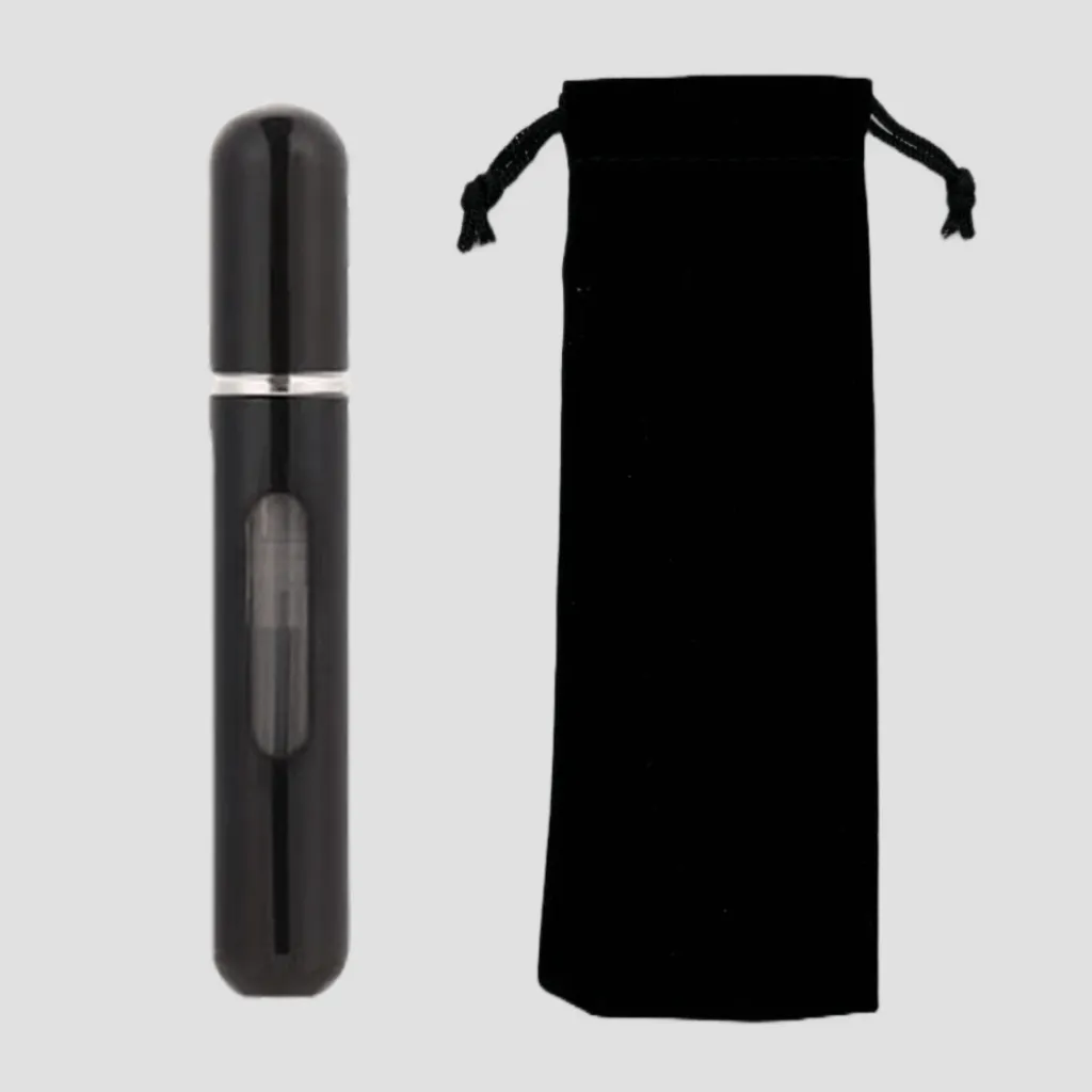 Ultra Black 8ml Mini Refillable Perfume Spray Bottle