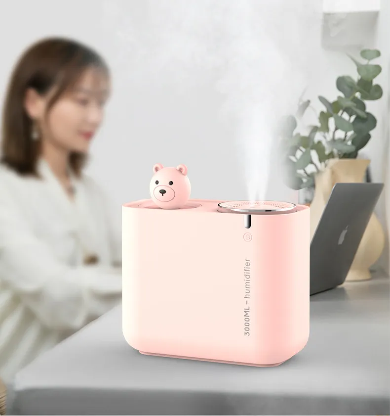 USB Mini Humidifier 3L Dual Nozzle Aroma Diffuser